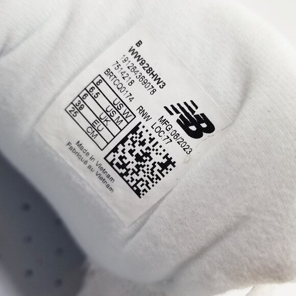 New Balance Womens 8 Hook and Loop Leather 928v3 Sneaker Walking Shoe White $160 - Picture 13 of 16